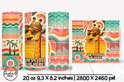 Funny summer animal tumbler sublimation, Retro tumbler wrap Product Image 1