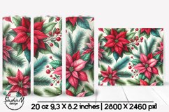 Christmas tumbler wrap, Poinsettia tumbler Product Image 1