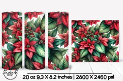 Christmas tumbler wrap, Poinsettia tumbler Product Image 1