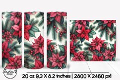 Christmas tumbler wrap, Poinsettia tumbler Product Image 1
