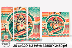 Funny summer animal tumbler sublimation, Retro tumbler wrap Product Image 1