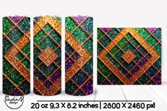 Geometric Mardi gras tumbler ,Purple green and gold tumbler Product Image 1