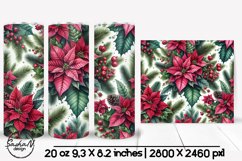 Poinsettia tumbler, Christmas tumbler wrap Product Image 1