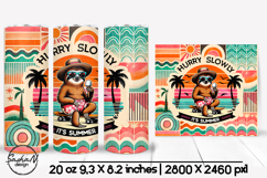 Funny summer animal tumbler sublimation, Retro tumbler wrap Product Image 1