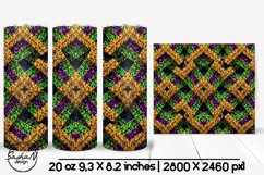 Geometric Mardi gras tumbler ,Purple green and gold tumbler Product Image 1