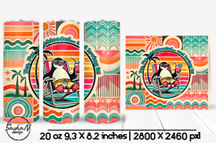 Funny summer animal tumbler sublimation, Retro tumbler wrap Product Image 1