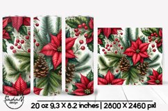 Christmas tumbler wrap, Poinsettia tumbler Product Image 1