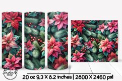 Christmas tumbler wrap, Poinsettia tumbler Product Image 1