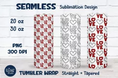 Love Tumbler Sublimation | Hearts Full Tumbler Wrap 20 30 OZ Product Image 1