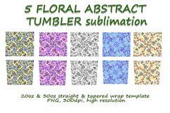 5 Floral Abstract Tumbler Sublimation design Product Image 1