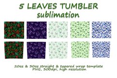 5 Leaves Tumbler Sublimation design Product Image 2