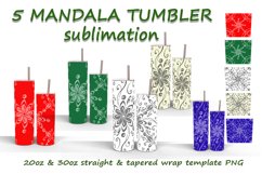 5 Floral Mandala-1 Tumbler Sublimation design Product Image 1