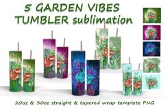 5 Garden Vibes-1 Tumbler Sublimation design Product Image 1