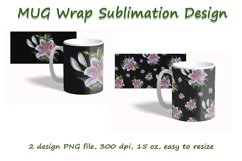 Flower Lily Mug Wrap Sublimation Design 15 oz Product Image 1