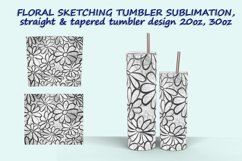 5 Floral Sketching Tumbler Sublimation design Product Image 2