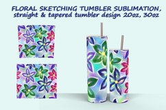 5 Floral Sketching Tumbler Sublimation design Product Image 4