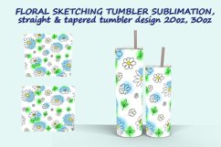 5 Floral Sketching Tumbler Sublimation design Product Image 5
