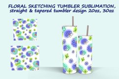 5 Floral Sketching Tumbler Sublimation design Product Image 6
