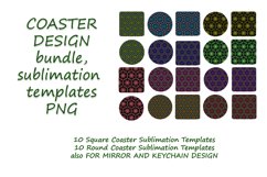 Abstract Ornamental Coaster Sublimation Template Product Image 2