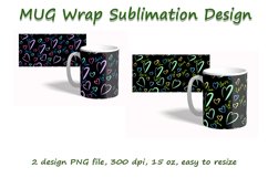 Romantic Hearts Mug Wrap Sublimation Design 15 oz Product Image 1