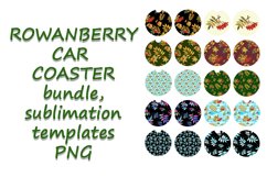 Car Coaster Rowanberry Sublimation Template Bundle Product Image 1