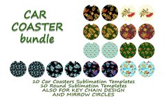 Car Coaster Rowanberry Sublimation Template Bundle Product Image 3