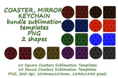 Abstract LOVE Ornamental Coaster Sublimation Template Product Image 2