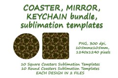 Abstract LOVE Ornamental Coaster Sublimation Template Product Image 3