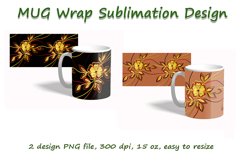Floral Ornamental Mug Wrap Sublimation Design 15 oz Product Image 1