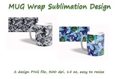 Evening Garden -3 Mug Wrap Sublimation Design 15 oz Product Image 1