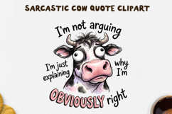 Sarcastic Cow PNG Sublimation Design. Product Image 1