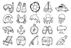 Ocean Adventure Dripping Doodle Icon Product Image 2