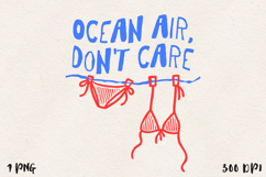 Ocean Air, Don’t Care, Swimsuit on the Line PNG, Sublimation Product Image 1
