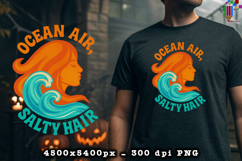 Ocean Air Salty Hair Beach Summer Design PNG File