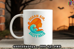 Ocean Air Salty Hair Beach Summer Design PNG File