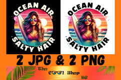 Ocean Air Salty Hair Png, Trendy Beach Vacation Png Product Image 1