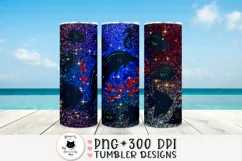 glittery beach png design for skinny tumblers