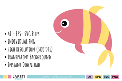 Ocean animals clipart graphics for kids crafts