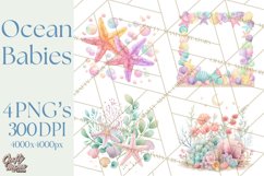 Ocean Baby Animals Clipart PNG, Cute Sea Animals Watercolor Product Image 1