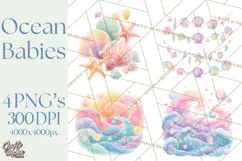Ocean Baby Animals Clipart PNG, Cute Sea Animals Watercolor Product Image 1