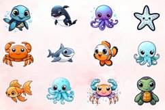 Watercolor Ocean Babies Clipart Bundle Product Image 2