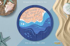 Ocean View with Beach Is My Happy Place Text Laser Cut Files Product Image 1