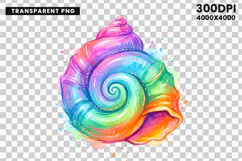 seashell png, beach clipart, ocean design, watercolor shell, rainbow seashell, summer png, coastal clipart, mermaid design, beach sublimation, tropical art