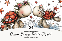 Ocean Breeze Turtle Clipart Product Image 1