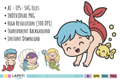 kids ocean themed characters clipart