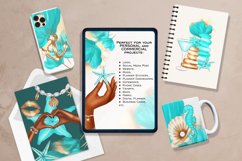 Ocean chic clipart bundle Turquoise starfish Watercolor Product Image 4