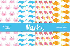 fish pattern digital paper