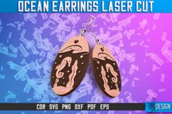 Ocean Earrings Laser Cut SVG Design| Accessories Laser Cut Product Image 1