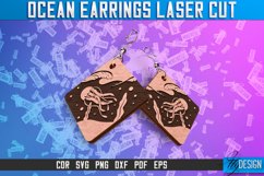 Ocean Earrings Laser Cut SVG Design| Accessories Laser Cut Product Image 1