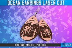 Ocean Earrings Laser Cut SVG Design| Accessories Laser Cut Product Image 1